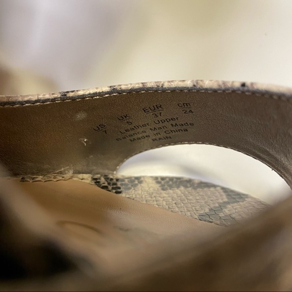 Sam Edelman Rain Snake Chunky Platform Sandal Heels Square Toe Ankle Strap - Picture 14 of 14